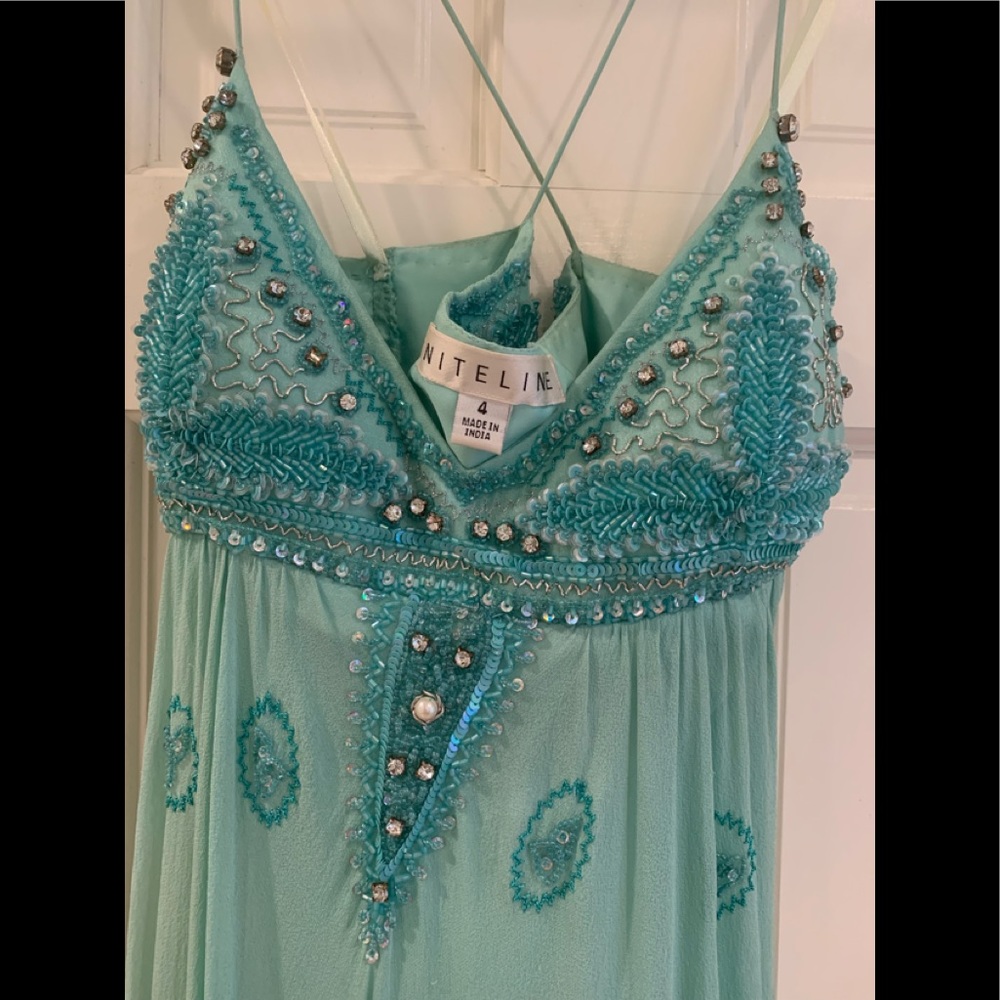Blue sequin Nightline cocktail dress - Picture 2 of 4